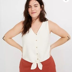 Madewell Texture & Thread ButtonFront Tie Tank Top
